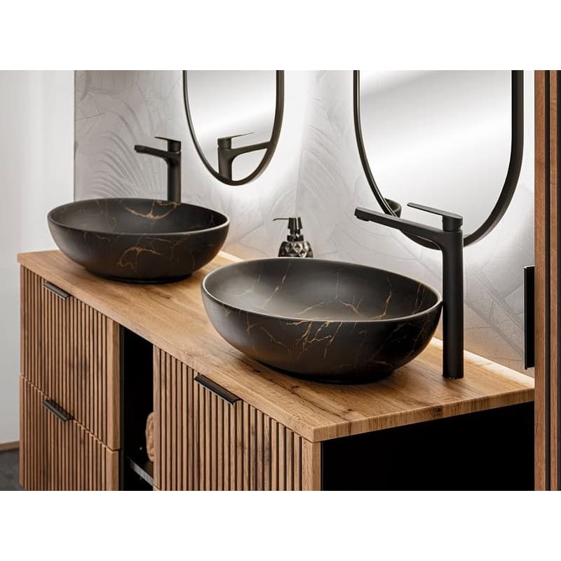ArtCom Keramické umývadlo MONA MB12 | čierny mat/zlatá 52 cm 6