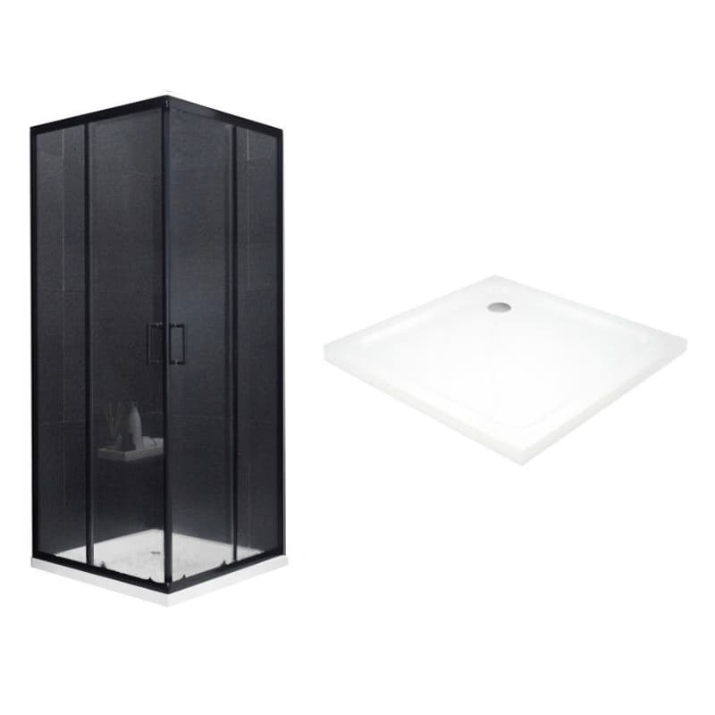 MEXEN/S - Rio Sprchovací kút štvorcový 70x70, transparent, chrom + vanička so sifónom 860-070-070-70-00-4010