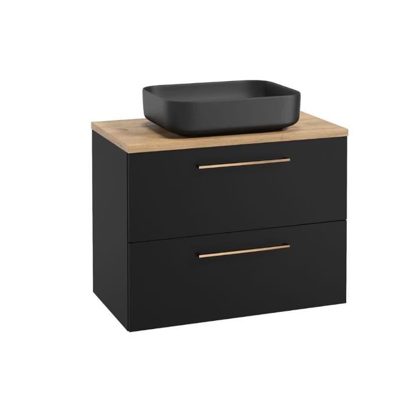 ArtDef Skrinka pod umývadlo FERATA D80 2S/45 | čierna 80 cm 5