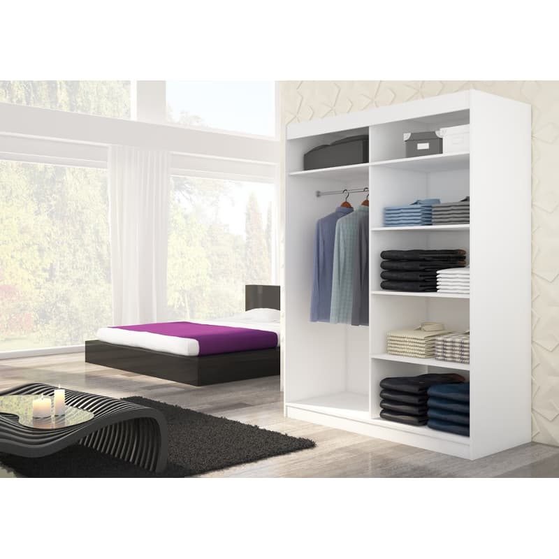 ArtAdrk Šatníková skriňa BIANCO | 150 cm Farba: Biela 3