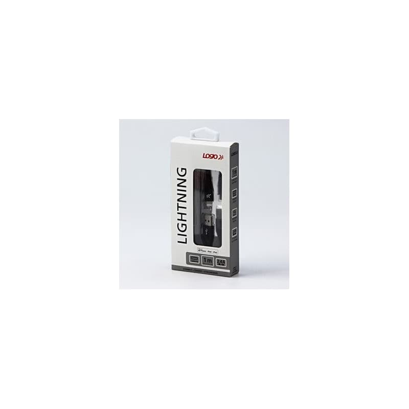 Logo USB kábel (2.0), USB A samec - Apple Lightning samec, 1m, MFi certifikácia, 5V/2,4A, černý, box, nylonové opletenie, hliníko 3