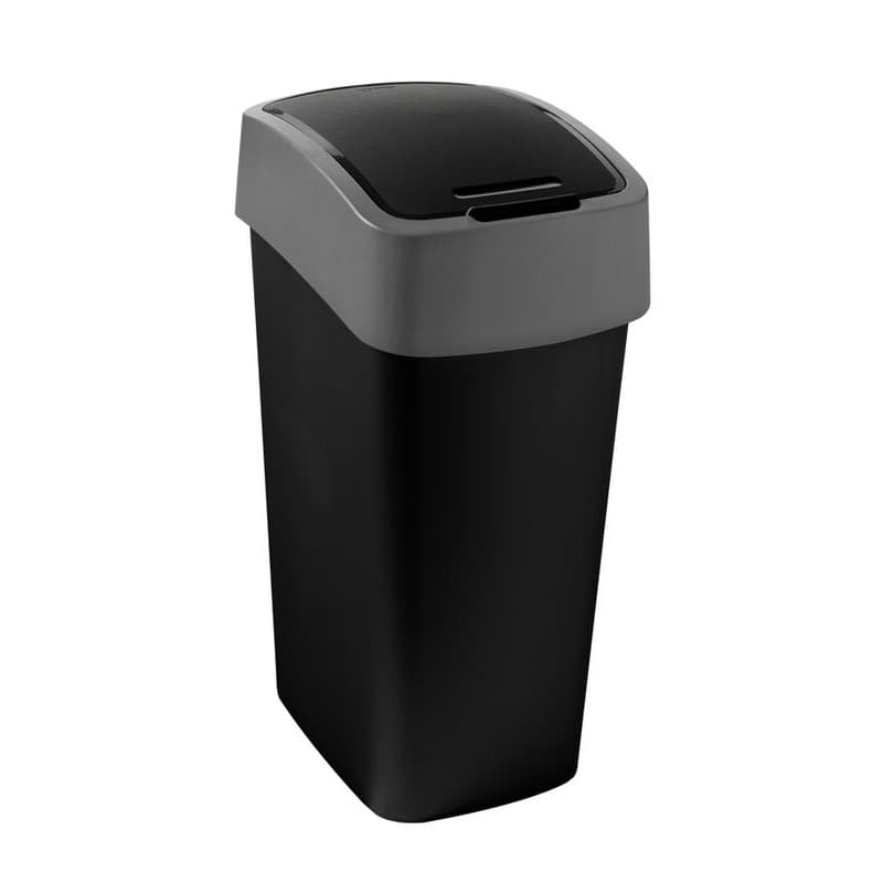 CURVER Odpadkový kôš FLIP BIN 45l | čierna / strieborná 1