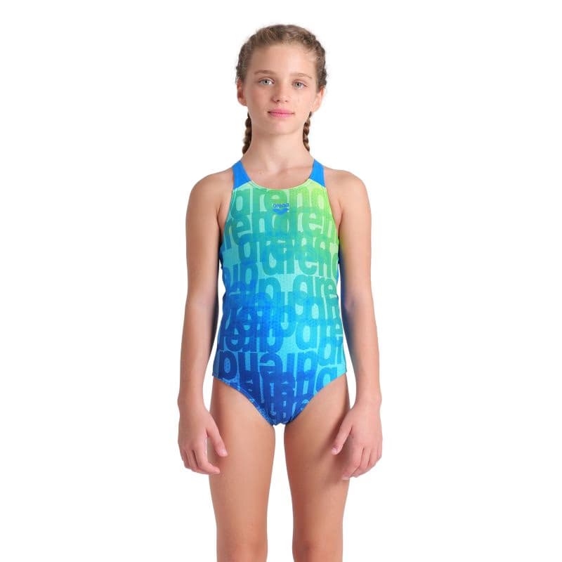 Dievčenské plavecké jednodielne plavky ARENA GIRLS MULTI COLOURS SWIMSUIT V BACK 5