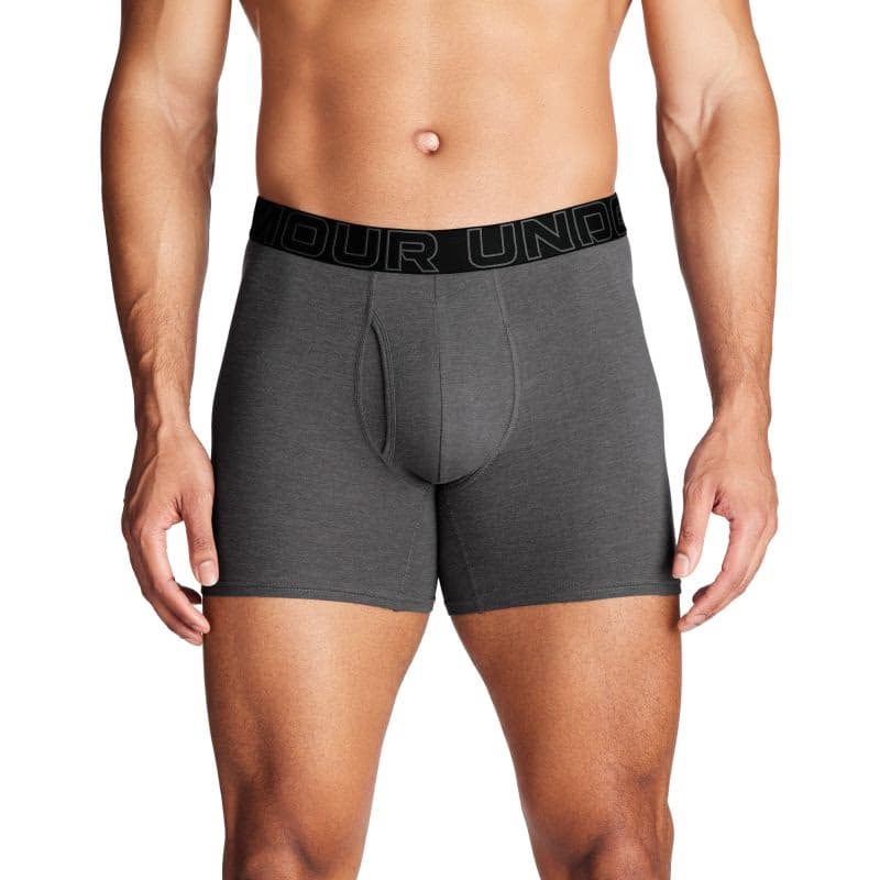 Pánske boxerky UNDER ARMOUR 3 PACK-UA PERFORMANCE COTTON - SOLID 6 inch-GRY 2