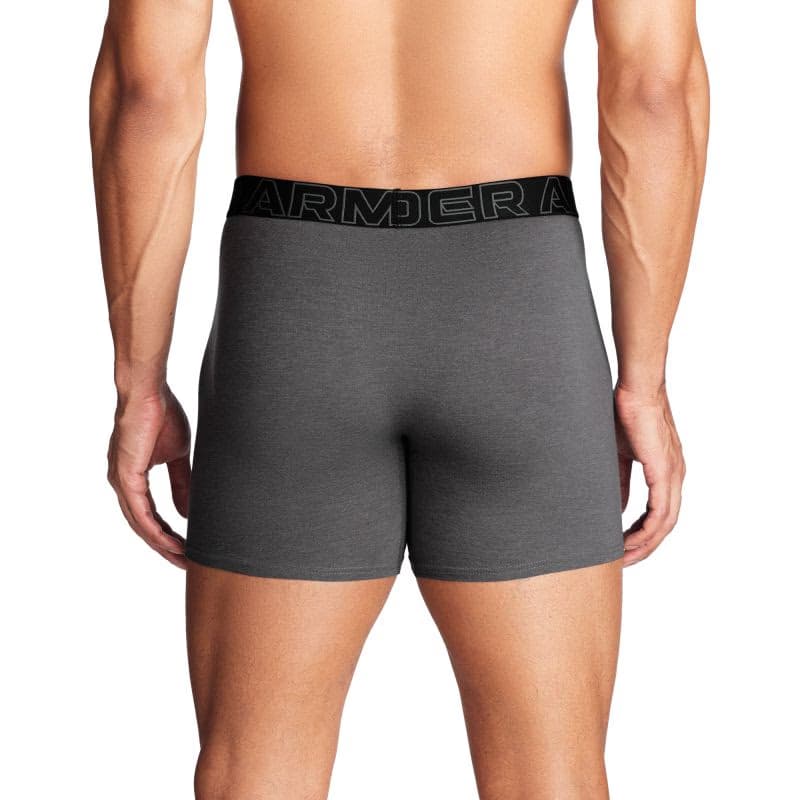Pánske boxerky UNDER ARMOUR 3 PACK-UA PERFORMANCE COTTON - SOLID 6 inch-GRY 3