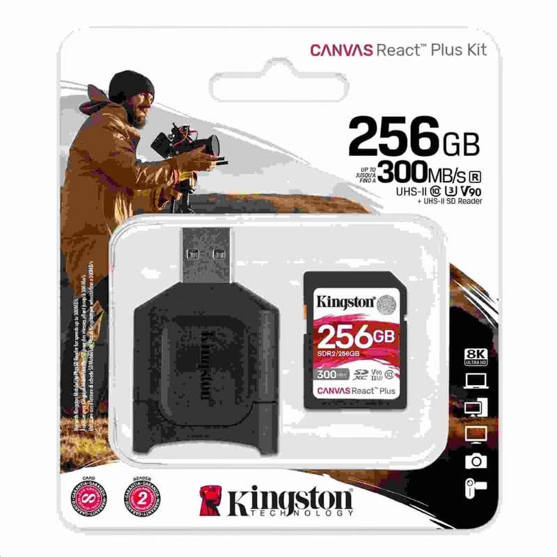 Kingston 256GB SDXC React Plus + čítačka 3