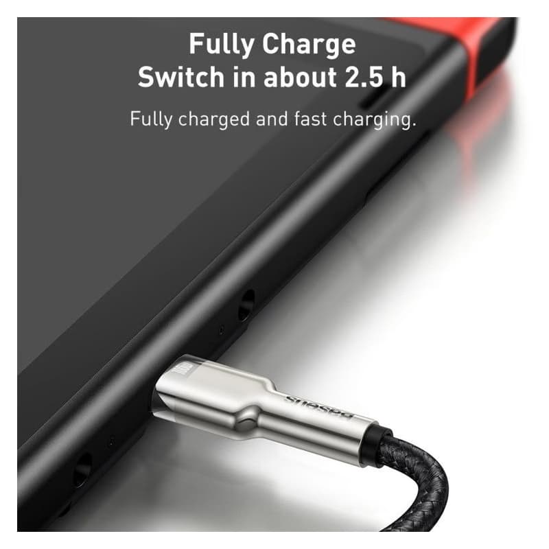 Baseus Cafule Series nabíjací / dátový kábel USB-C samec na USB-C samec s kovovými koncovkami 100W 1m, čierna 4