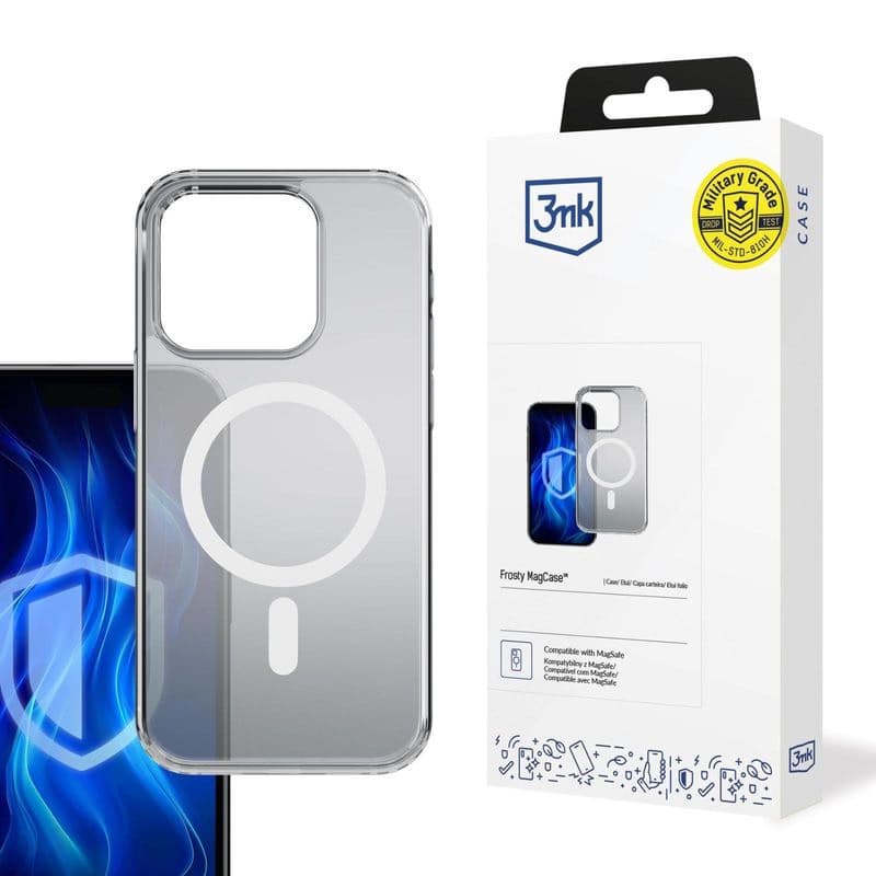 3mk ochranný kryt Frosty MagCase White pre Apple iPhone 16 Pre Max 1