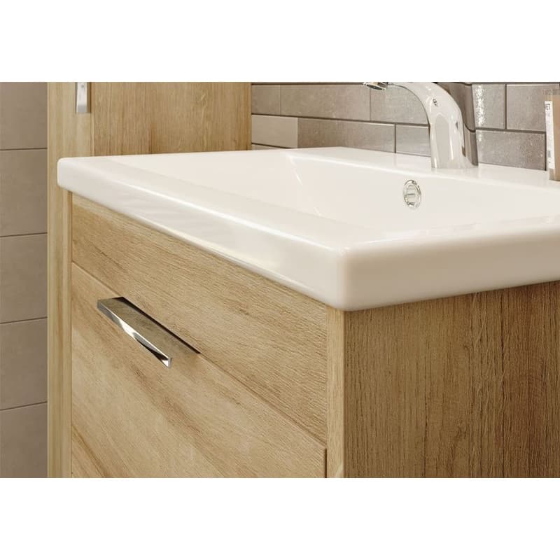 Mereo Vigo, kúpeľňová skrinka s keramickým umývadlom 81 cm, dub Riviera CN322 2