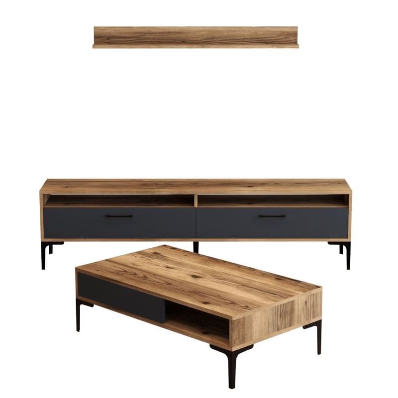 Living Room Furniture Set Istanbul - Walnut, Anthracite 2