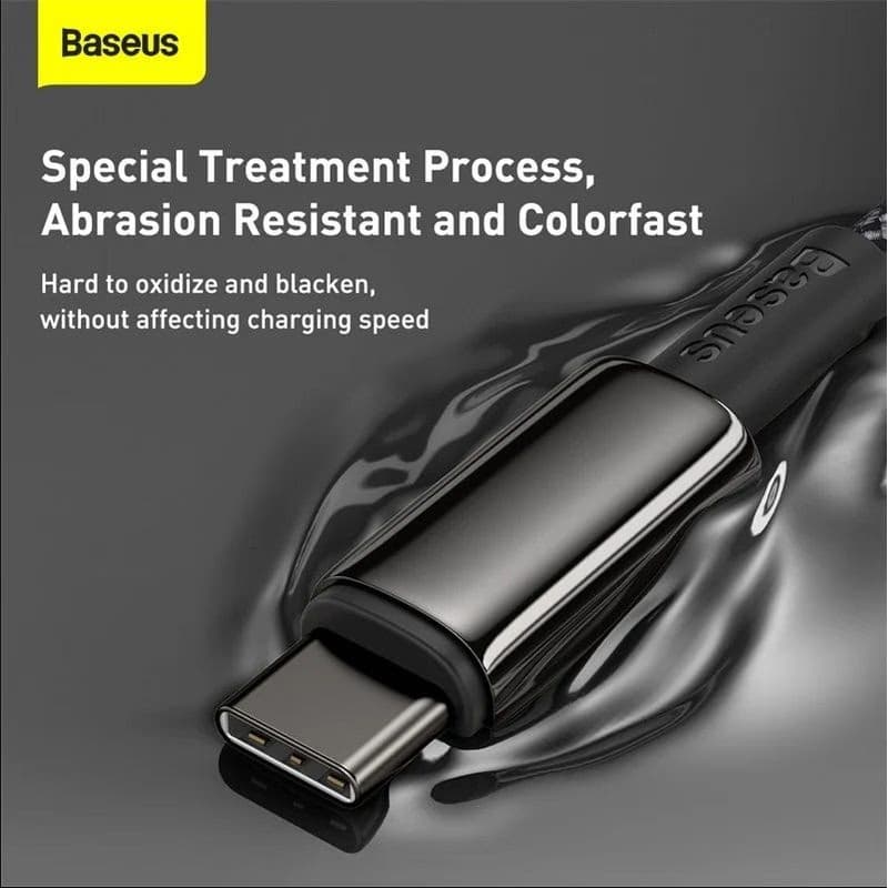 Baseus Tungsten Gold rýchlonabíjací / dátový kábel USB-C na USB-C 100W 2m, čierna 2