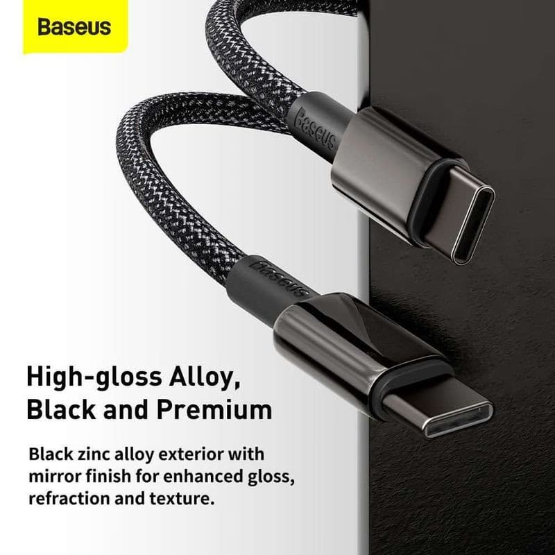 Baseus Tungsten Gold rýchlonabíjací / dátový kábel USB-C na USB-C 100W 2m, čierna 4