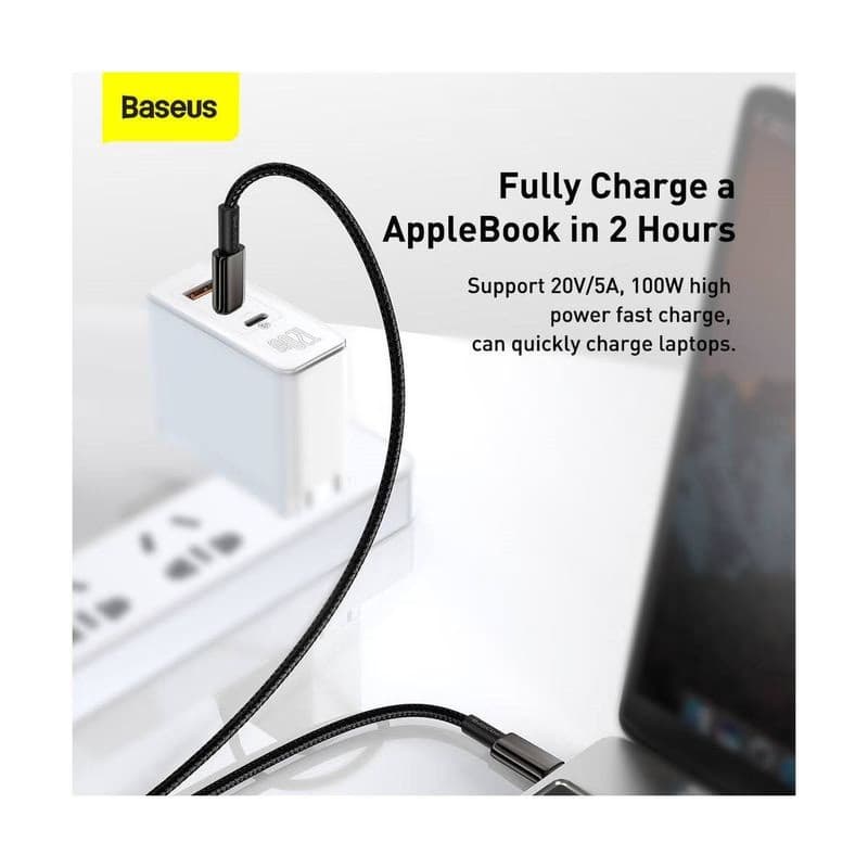 Baseus Tungsten Gold rýchlonabíjací / dátový kábel USB-C na USB-C 100W 2m, čierna 5
