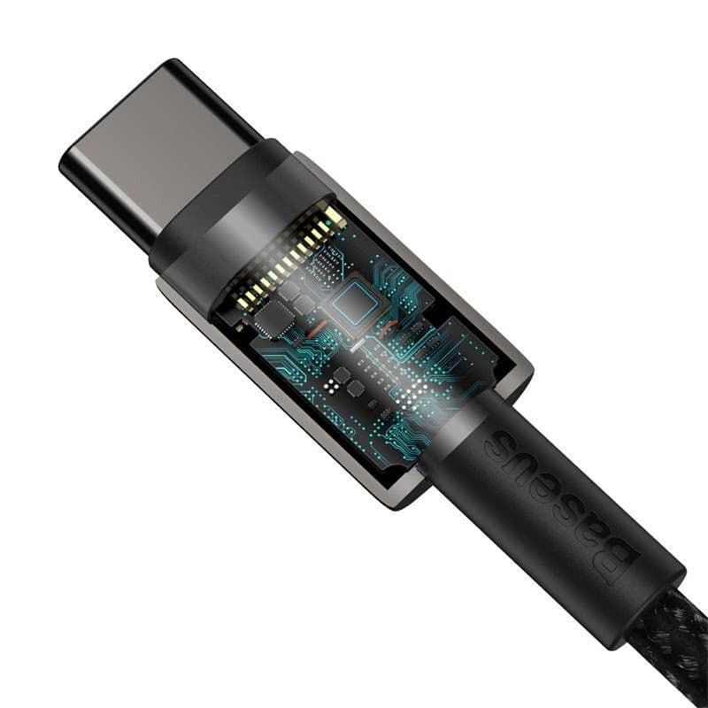 Baseus Tungsten Gold rýchlonabíjací / dátový kábel USB-C na USB-C 100W 2m, čierna 6