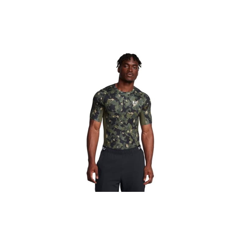 Pánske kompresné tričko s krátkym rukávom UNDER ARMOUR UA HG Armour Prtd SS-GRN