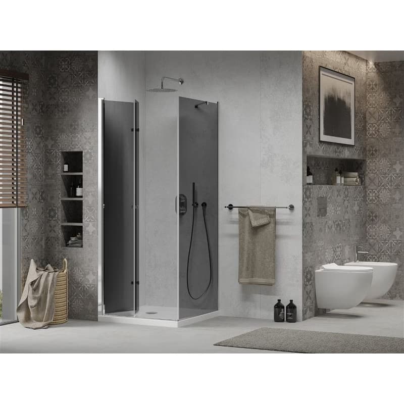 MEXEN/S - Lima sprchovací kút 100x100, grafit, chróm + biela vanička so sifónom 856-100-100-01-40-4010 3