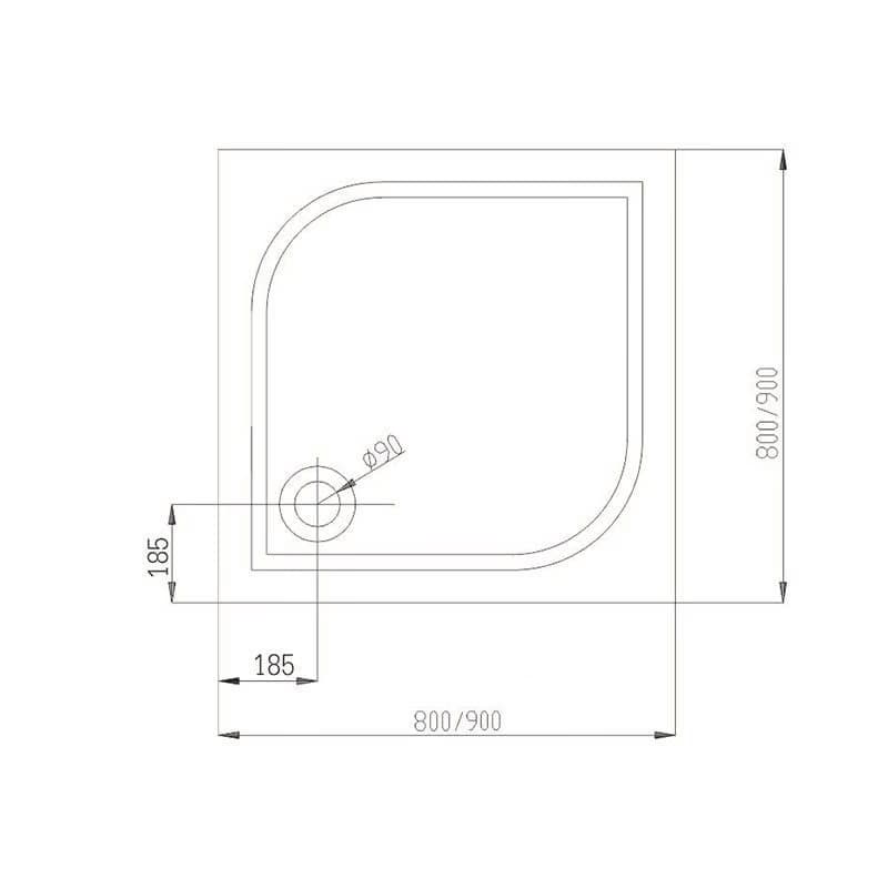 CERSANIT/S - SPRCHOVÉ DVERE 80 TRANSPARENT SKLO + vanička S154-005-SET1 3