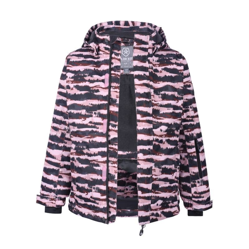 Dievčenská lyžiarska bunda COLOR KIDS Ski jacket AOP, AF 10.000, zephyr 2