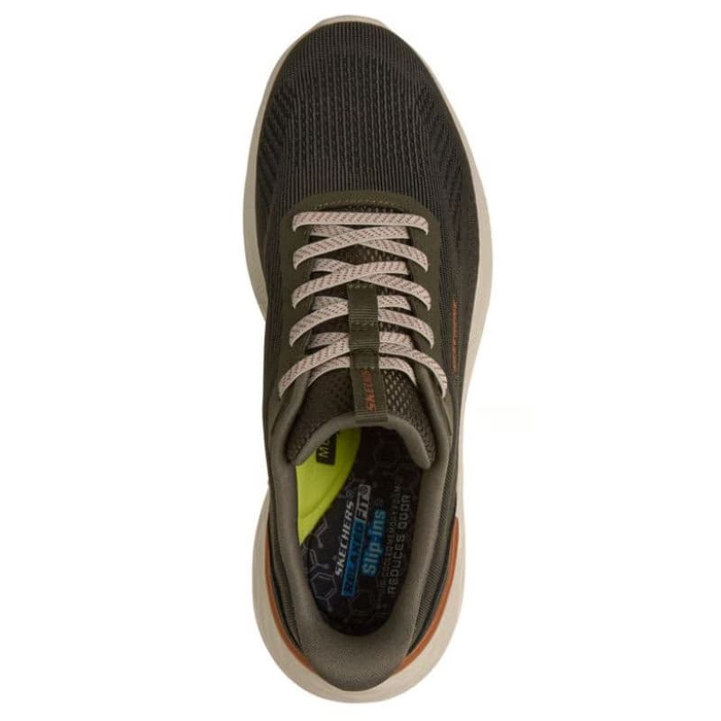 Pánska rekreačná obuv SKECHERS Garner Bungee Lace Slip-Ins M olive 4