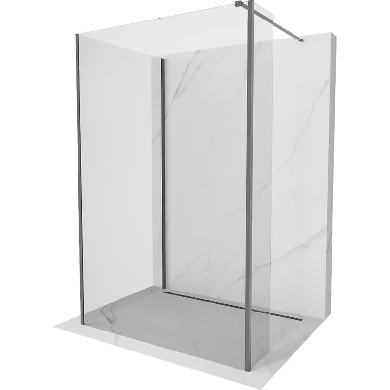 MEXEN/S - Kyoto Sprchová zástena WALK-IN 115 x 110 x 30, transparent, grafit metal 800-115-110-221-95-00-030