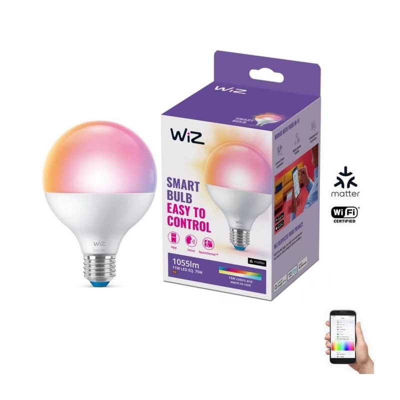 LED RGB Stmievateľná žiarovka G95 E27/11W/230V 2200-6500K Wi-Fi - WiZ 8720169072275 1