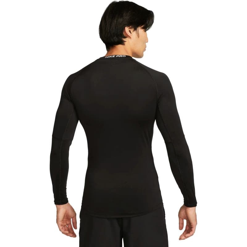 Pánske tréningové tričko s dlhým rukávom NIKE PRO DF TIGHT TOP LS-010 BLACK WHITE 2