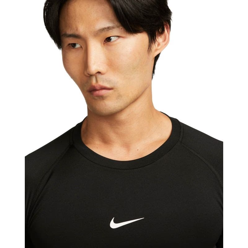 Pánske tréningové tričko s dlhým rukávom NIKE PRO DF TIGHT TOP LS-010 BLACK WHITE 3