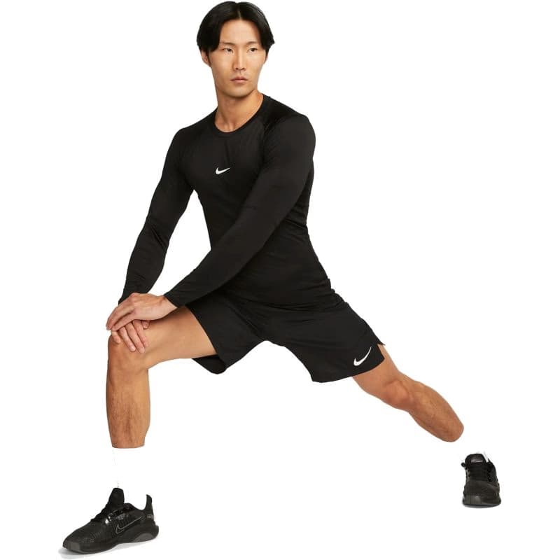 Pánske tréningové tričko s dlhým rukávom NIKE PRO DF TIGHT TOP LS-010 BLACK WHITE 5