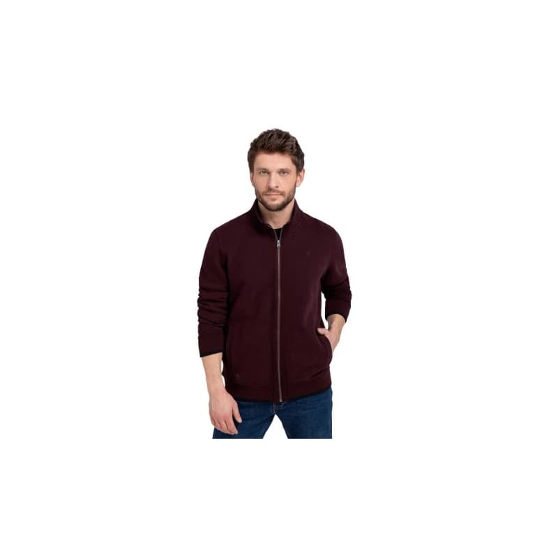 Pánska mikina so zipsom VOLCANO B-LED-403-BURGUNDY 1