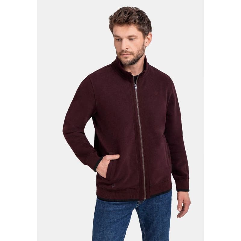 Pánska mikina so zipsom VOLCANO B-LED-403-BURGUNDY 2