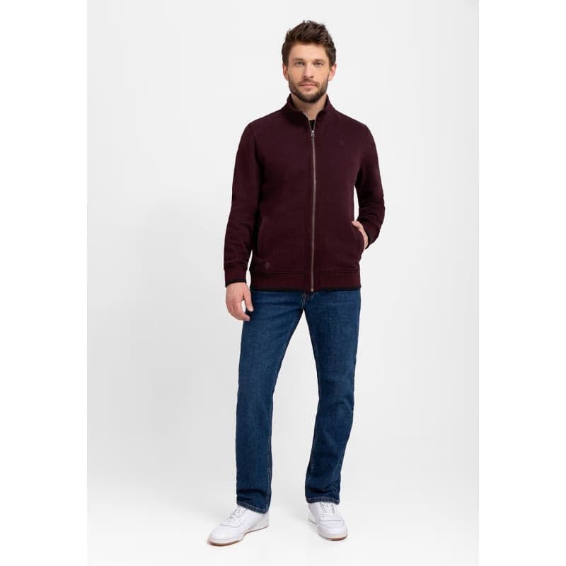 Pánska mikina so zipsom VOLCANO B-LED-403-BURGUNDY 4