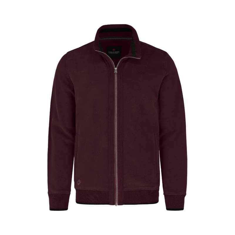 Pánska mikina so zipsom VOLCANO B-LED-403-BURGUNDY 5