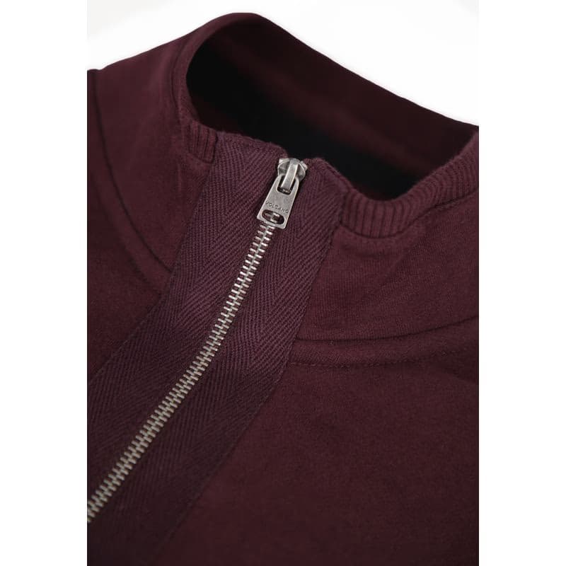 Pánska mikina so zipsom VOLCANO B-LED-403-BURGUNDY 6