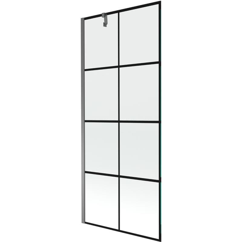 MEXEN/S - Next vaňová zástena FIX 80 x 150, čierna vzor, grafit metal 895-080-000-00-77-95