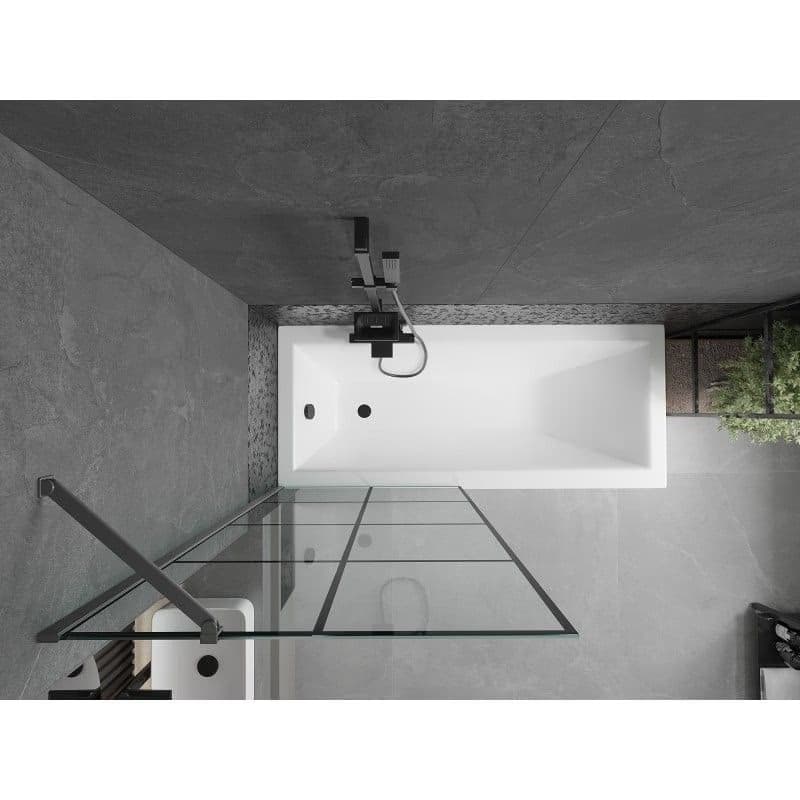 MEXEN/S - Next vaňová zástena FIX 80 x 150, čierna vzor, grafit metal 895-080-000-00-77-95 4