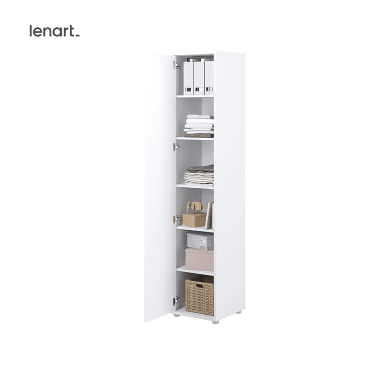 Dig-net nábytok Policová skriňa Lenart BED CONCEPT BC-21 | biely lesk 3