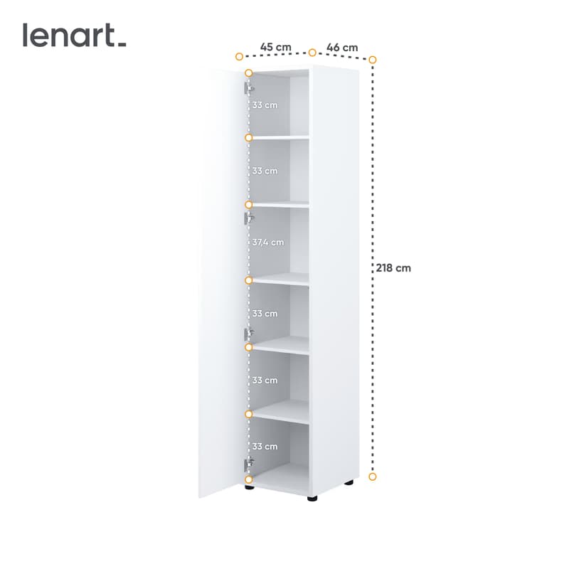 Dig-net nábytok Policová skriňa Lenart BED CONCEPT BC-21 | biely lesk 6