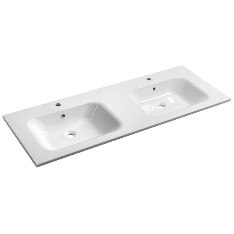 SAPHO - ARECA dvojumývadlo 141x51,5cm, liaty mramor, biela AC141 1