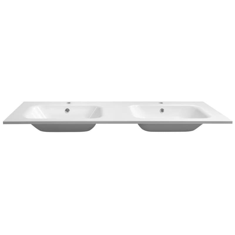 SAPHO - ARECA dvojumývadlo 141x51,5cm, liaty mramor, biela AC141 2