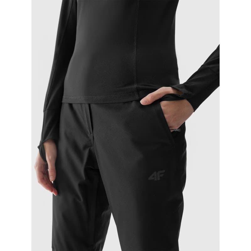 Dámska zateplená lyžiarska mikina s 1 2 zipsom 4F BRUSHED UNDERWEAR-AW23UBRUF043-20S-DEEP BLACK 4