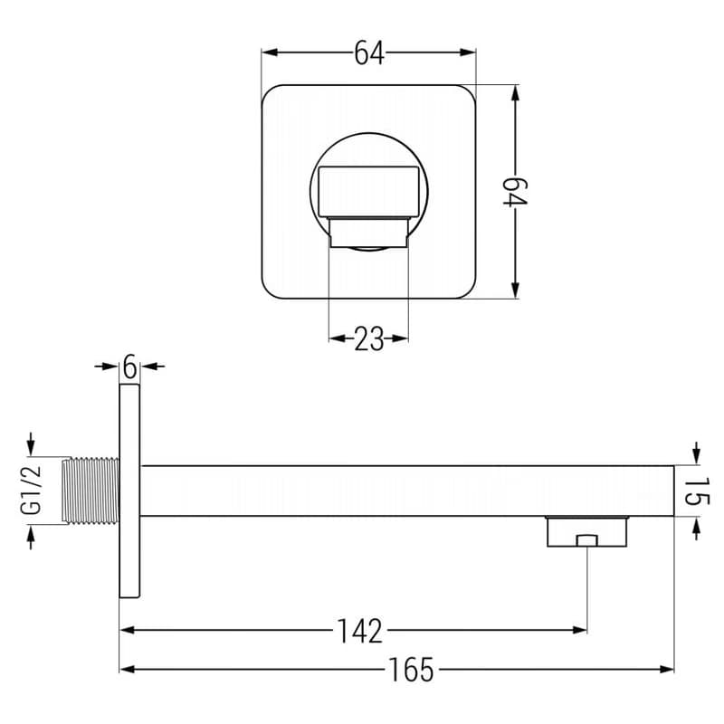 MEXEN/S - Cube DR02 podomietkový vaňový SET s vytokovou hubicou + slim sprcha 25, biela 77503DR0225-20 5