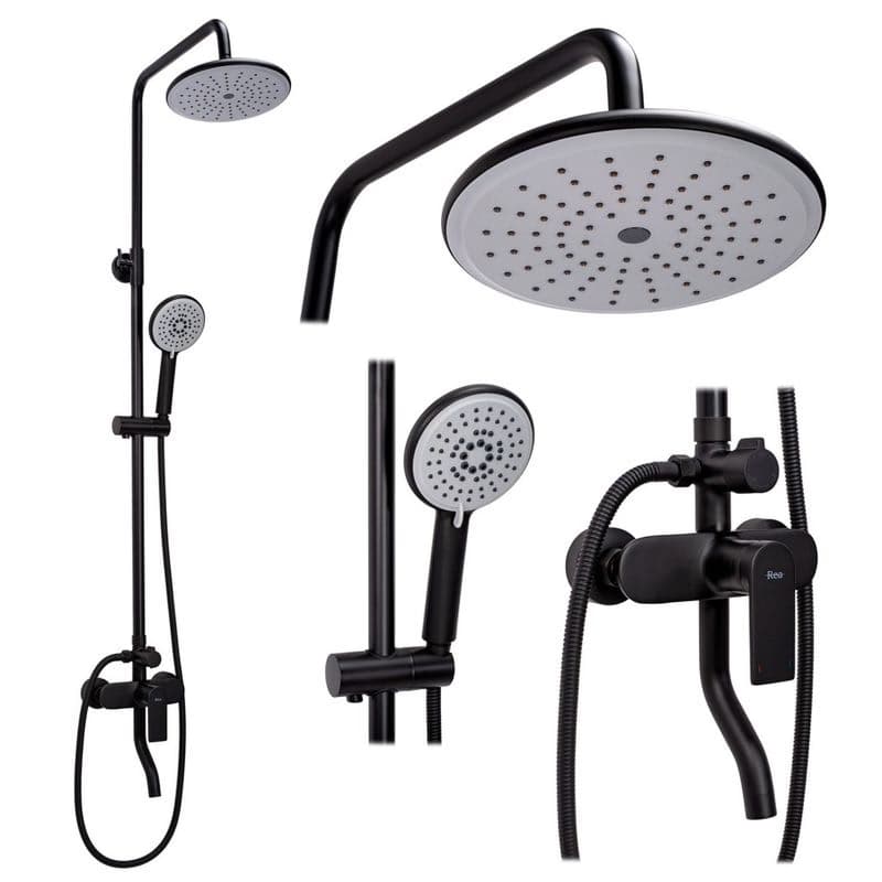 REA REA - Sprchový set s batériou 150mm VERSO čierna REA-P9145 1