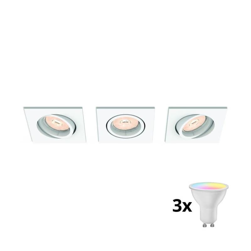 Philips 50193/31/PN- SADA 3x stmievateľných LED RGBW podhľadových svietidiel 1x GU10/4,8W/230V biela + diaľkové ovládanie P1927+3xAI2362
