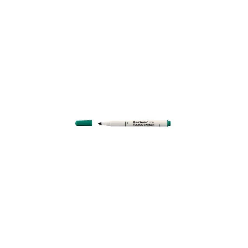Značkovač Centropen 2739 na textil zelený valcový hrot 3,5mm 1