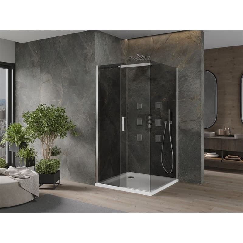 MEXEN/S - Omega sprchovací kút 100 x 100, grafit, chróm + vanička vrátane sifónu 825-100-100-01-40-4010 3