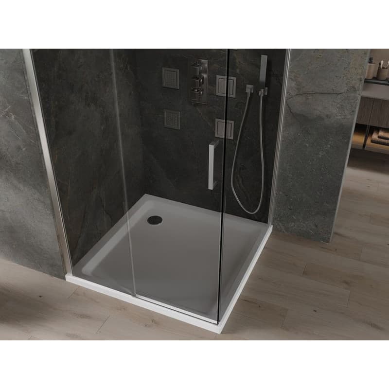 MEXEN/S - Omega sprchovací kút 100 x 100, grafit, chróm + vanička vrátane sifónu 825-100-100-01-40-4010 4