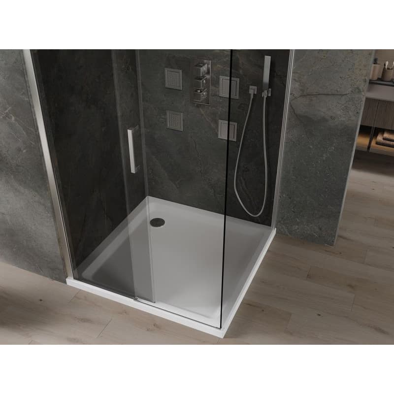 MEXEN/S - Omega sprchovací kút 100 x 100, grafit, chróm + vanička vrátane sifónu 825-100-100-01-40-4010 5