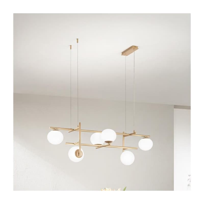 Ondaluce - Závesné svietidlo na lankách JEWEL 6xE14/10W/230V zlatá/biela SO.JEWEL/6-ORO 1