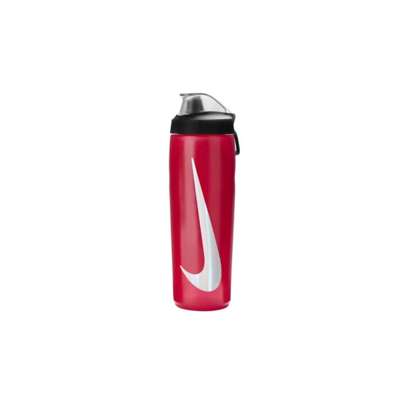 Fľaša NIKE REFUEL BOTTLE LOCKING LID UNIVERSITY RED BLACK SILVER IRIDESCENT