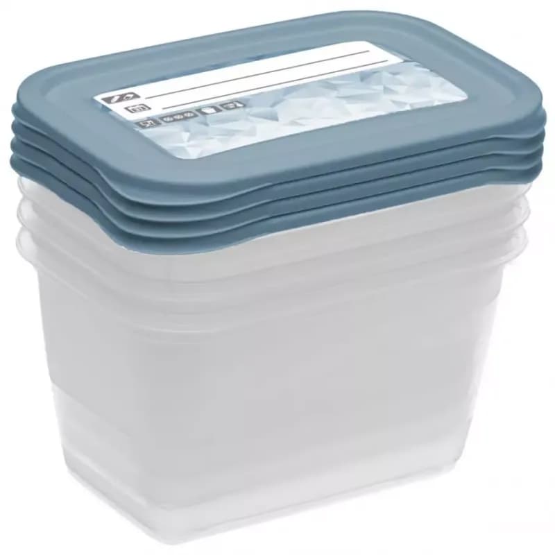 Sada 4 nádob Prosto.s etiketou modrá 15,5x10,5x8,5 0,75l 1